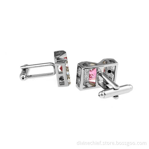 2016 New Arrival Fashion High End Jewelry Wedding Cufflinks With Pink Ziron